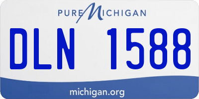 MI license plate DLN1588