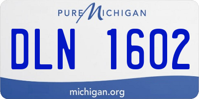 MI license plate DLN1602
