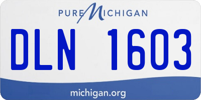 MI license plate DLN1603