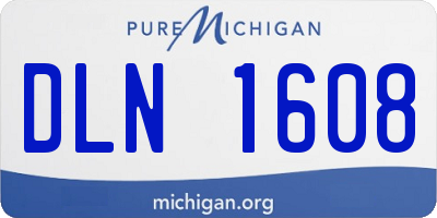 MI license plate DLN1608