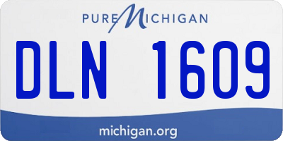 MI license plate DLN1609