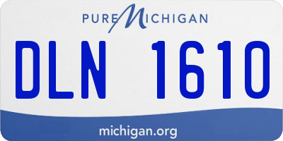 MI license plate DLN1610