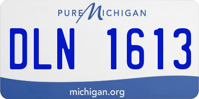MI license plate DLN1613