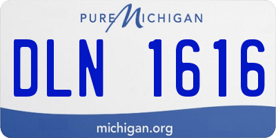 MI license plate DLN1616