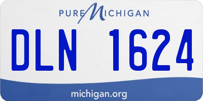 MI license plate DLN1624