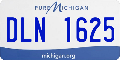 MI license plate DLN1625