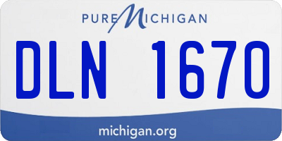 MI license plate DLN1670