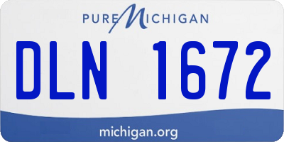 MI license plate DLN1672