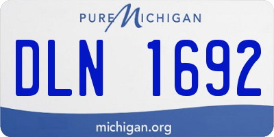 MI license plate DLN1692