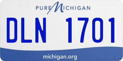 MI license plate DLN1701