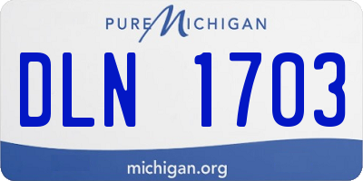 MI license plate DLN1703