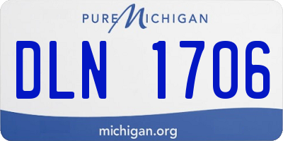 MI license plate DLN1706