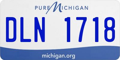 MI license plate DLN1718