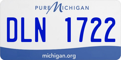MI license plate DLN1722