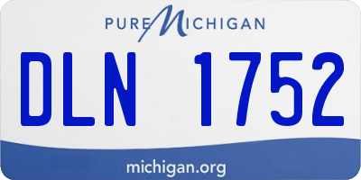 MI license plate DLN1752