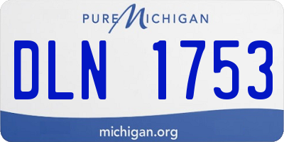 MI license plate DLN1753
