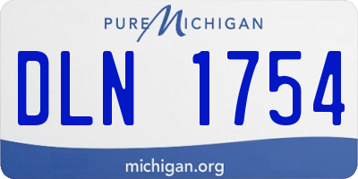 MI license plate DLN1754