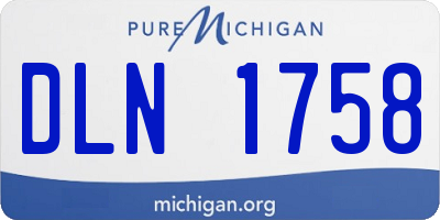 MI license plate DLN1758