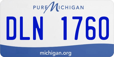 MI license plate DLN1760