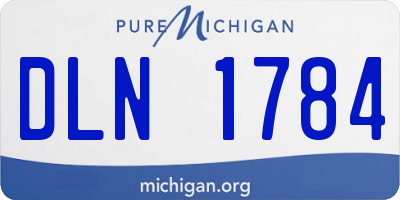 MI license plate DLN1784