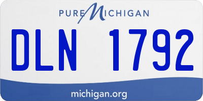 MI license plate DLN1792
