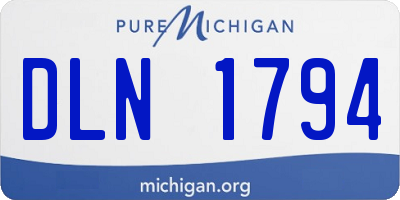 MI license plate DLN1794