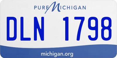 MI license plate DLN1798