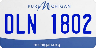 MI license plate DLN1802