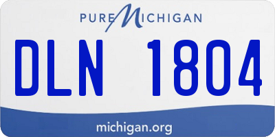 MI license plate DLN1804