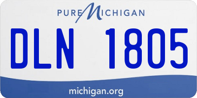 MI license plate DLN1805