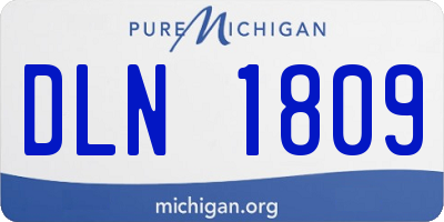 MI license plate DLN1809