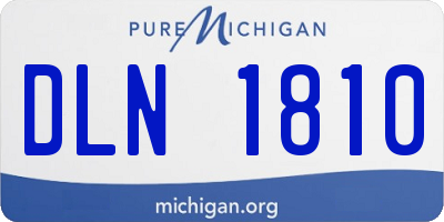 MI license plate DLN1810