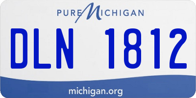 MI license plate DLN1812