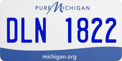 MI license plate DLN1822