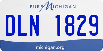 MI license plate DLN1829