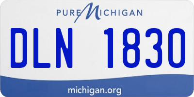 MI license plate DLN1830