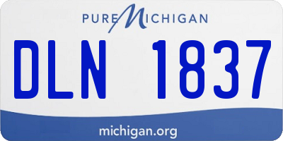 MI license plate DLN1837