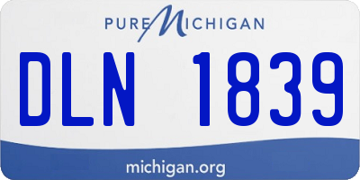 MI license plate DLN1839