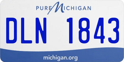 MI license plate DLN1843