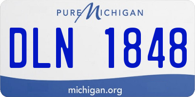 MI license plate DLN1848