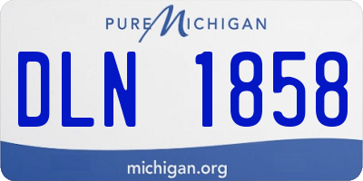 MI license plate DLN1858