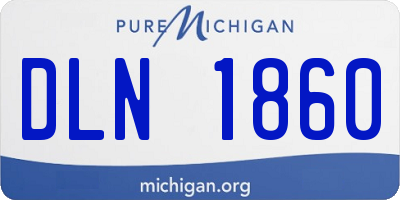 MI license plate DLN1860