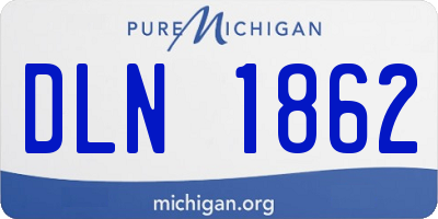 MI license plate DLN1862