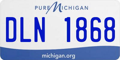MI license plate DLN1868