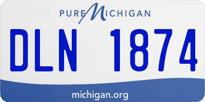 MI license plate DLN1874