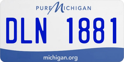 MI license plate DLN1881
