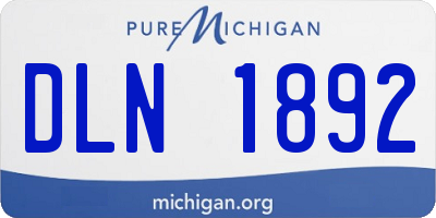 MI license plate DLN1892