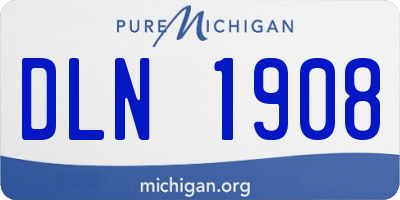 MI license plate DLN1908