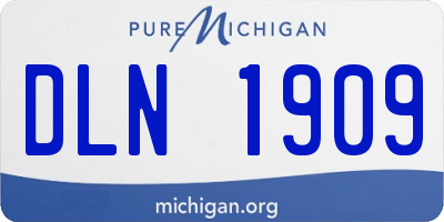MI license plate DLN1909