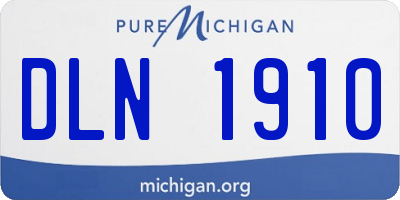 MI license plate DLN1910